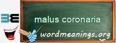 WordMeaning blackboard for malus coronaria
